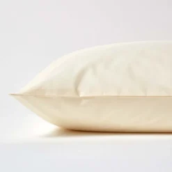 Homescapes Taie d'oreiller ivoire 100% coton égyptien 200 fils, 80x80 cm - Clearance