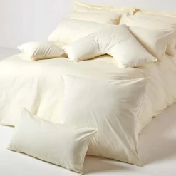 Homescapes Taie d'oreiller ivoire 100% coton égyptien 200 fils, 50x75 cm -