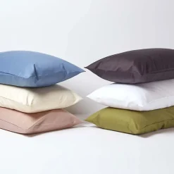 Homescapes Taie d'oreiller ivoire en satin de coton égyptien 1000 fils, 80x80 cm - Discount