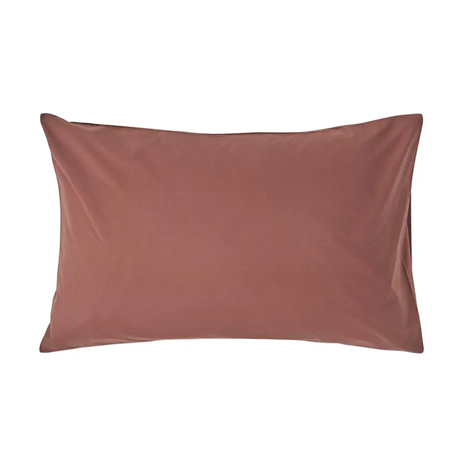 Homescapes Taie d'oreiller marron chocolat 100% coton égyptien 200 fils, 50x75 cm -