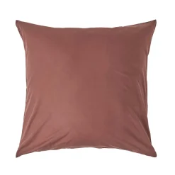 Homescapes Taie d'oreiller marron chocolat 100% coton égyptien 200 fils, 60x60 cm -