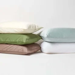 Homescapes Taie d'oreiller marron en coton égyptien bio 400 fils, 40x80 cm - Sale