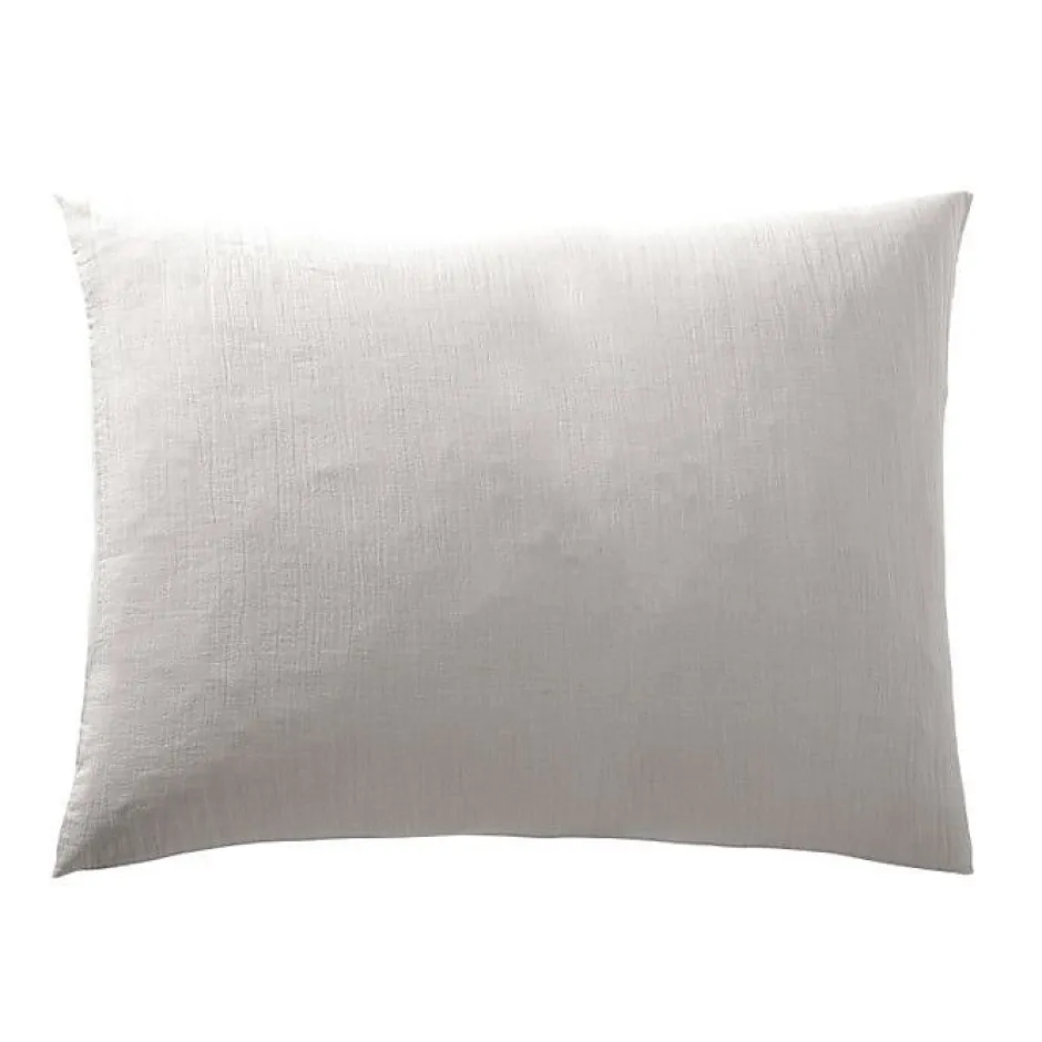 Coton Pur Taie d'oreiller "Noah" 50 x 70 cm "Gaze de Coton" - Noah Perle Discount