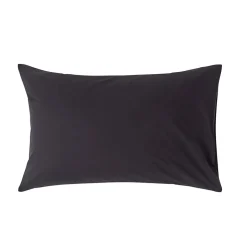 Homescapes Taie d'oreiller noir 100% coton égyptien 200 fils, 50x75 cm - Best