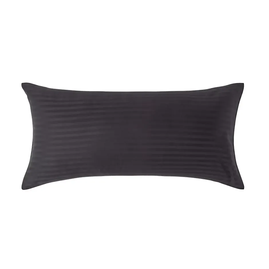 Homescapes Taie d'oreiller noir satin rayé en coton égyptien 330 fils, 40x80 cm - Online