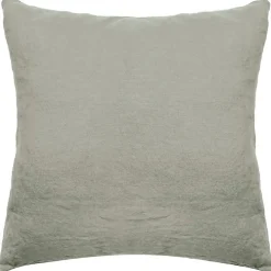 Linnea Taie d'oreiller PALACE pur coton lavé 65x65 cm uni vert laurier