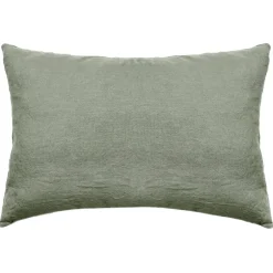 Linnea Taie d'oreiller PALACE pur coton lavé 50x70 cm uni vert sauge Discount