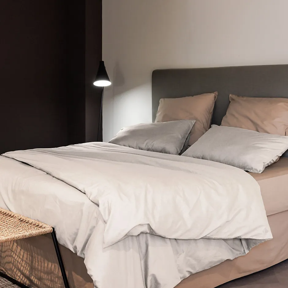 Linnea Taie d'oreiller PALACE pur coton lavé 65x65 cm uni beige naturel