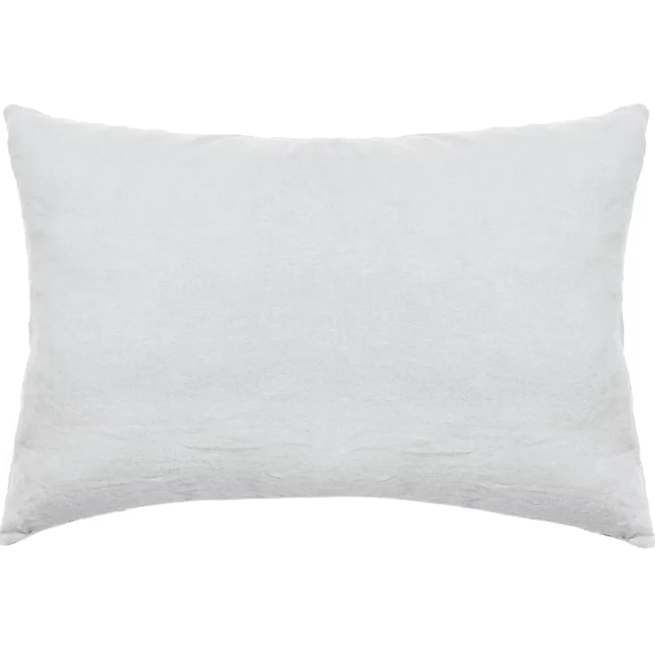 Linnea Taie d'oreiller PALACE pur coton lavé 50x70 cm uni blanc neige New