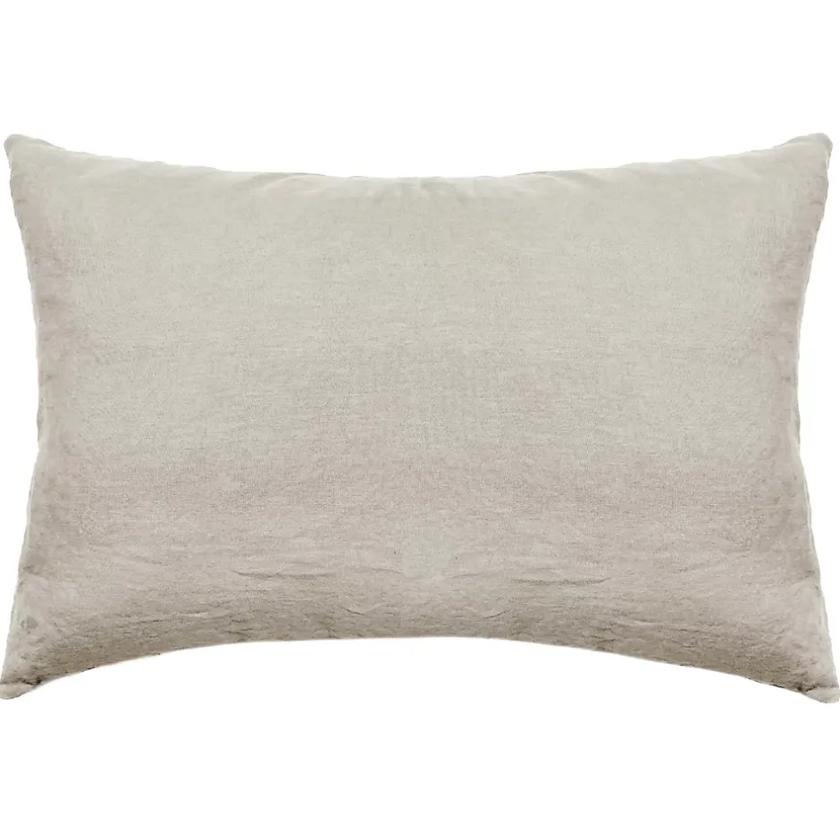 Linnea Taie d'oreiller PALACE pur coton lavé 50x70 cm uni beige lin Hot