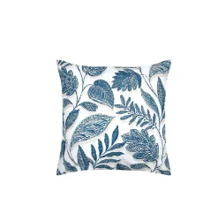Eden Taie d'39oreiller percale de coton motif feuillage 63x63cm