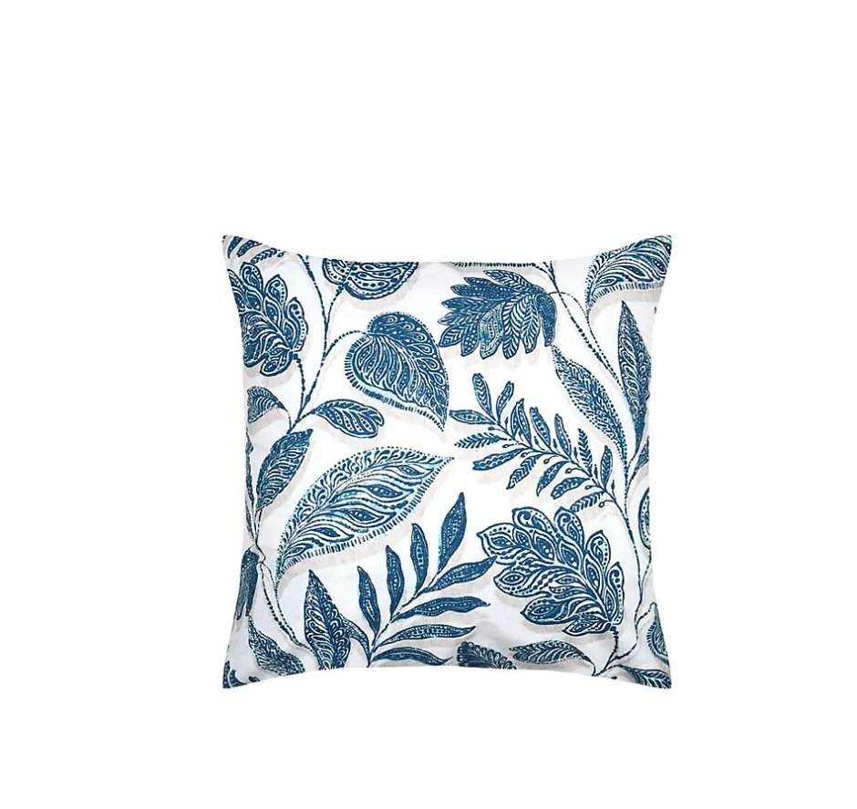 Eden Taie d'39oreiller percale de coton motif feuillage 63x63cm