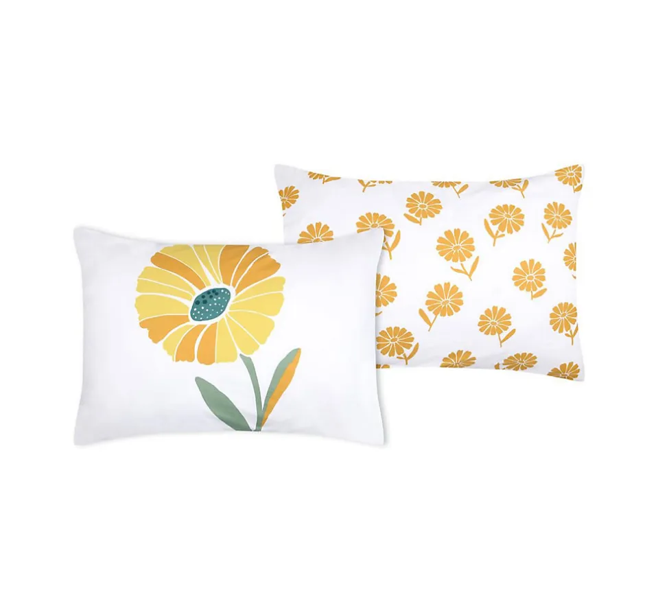 Eden Taie d'39oreiller percale de coton motif floral 50x70cm