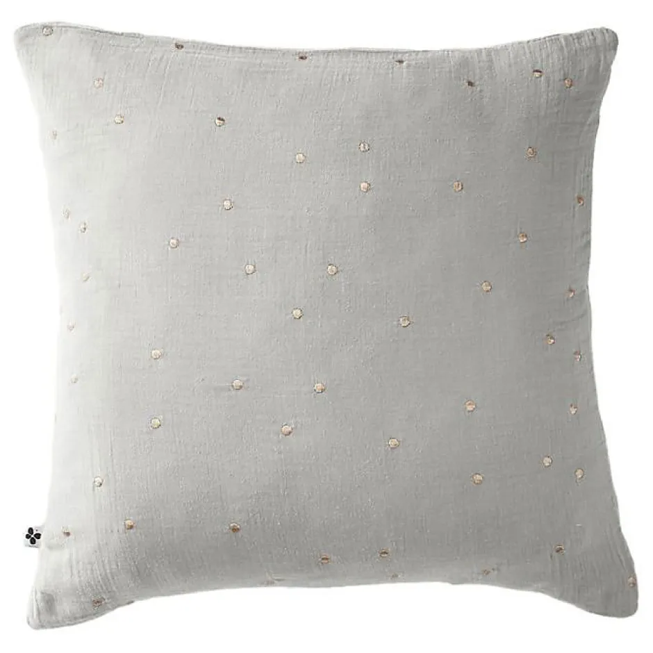 L'Effet Papillon Taie d'oreiller Pois Doré Déco "Gaïa Chic" 60 x 60 cm & 50 x 70 cm "Gaze de Coton" - Gaïa Chic Nuage - 60 x 60 cm Hot