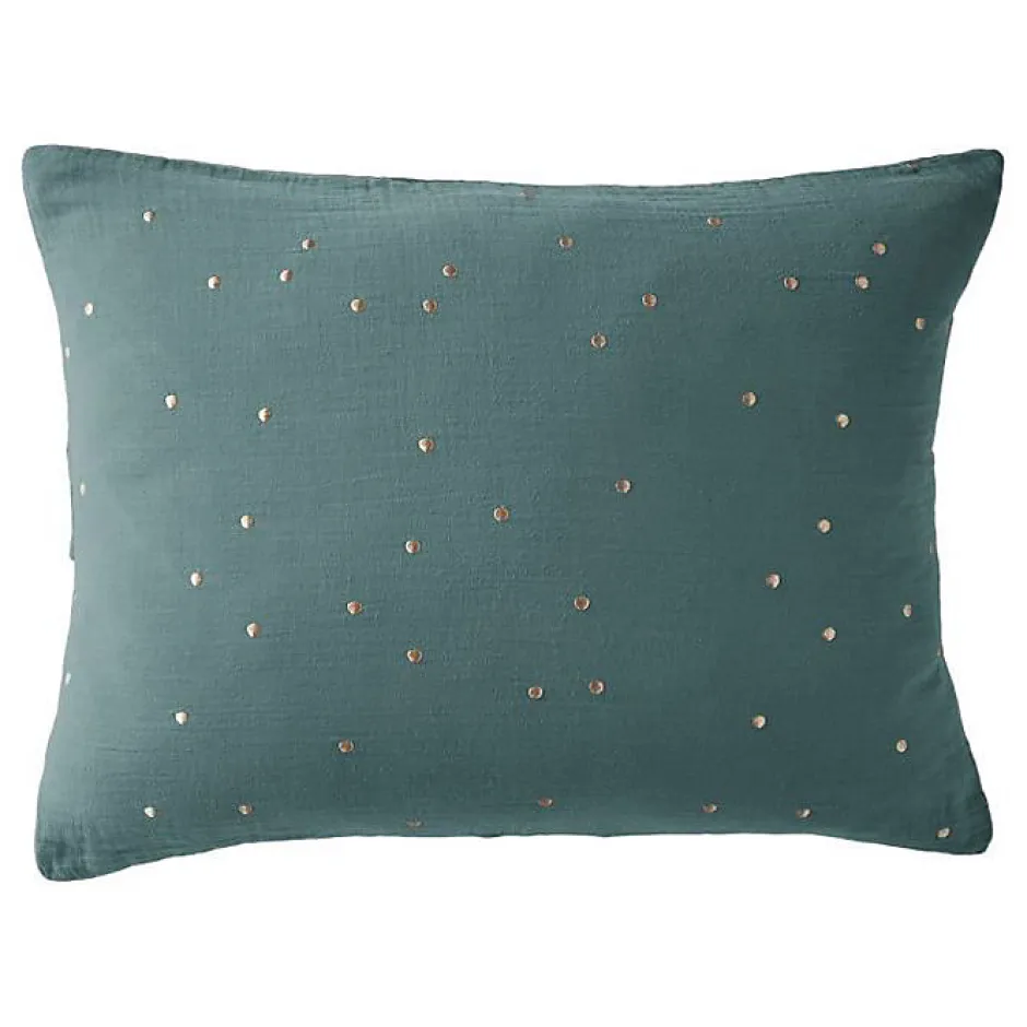 L'Effet Papillon Taie d'oreiller Pois Doré Déco "Gaïa Chic" 60 x 60 cm & 50 x 70 cm "Gaze de Coton" - Gaïa Chic Canard - 50 x 70 cm Hot
