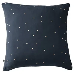 L'Effet Papillon Taie d'oreiller Pois Doré Déco "Gaïa Chic" 60 x 60 cm & 50 x 70 cm "Gaze de Coton" - Gaïa Chic Minuit - 60 x 60 cm