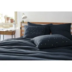 L'Effet Papillon Taie d'oreiller Pois Doré Déco "Gaïa Chic" 60 x 60 cm & 50 x 70 cm "Gaze de Coton" - Gaïa Chic Minuit - 60 x 60 cm