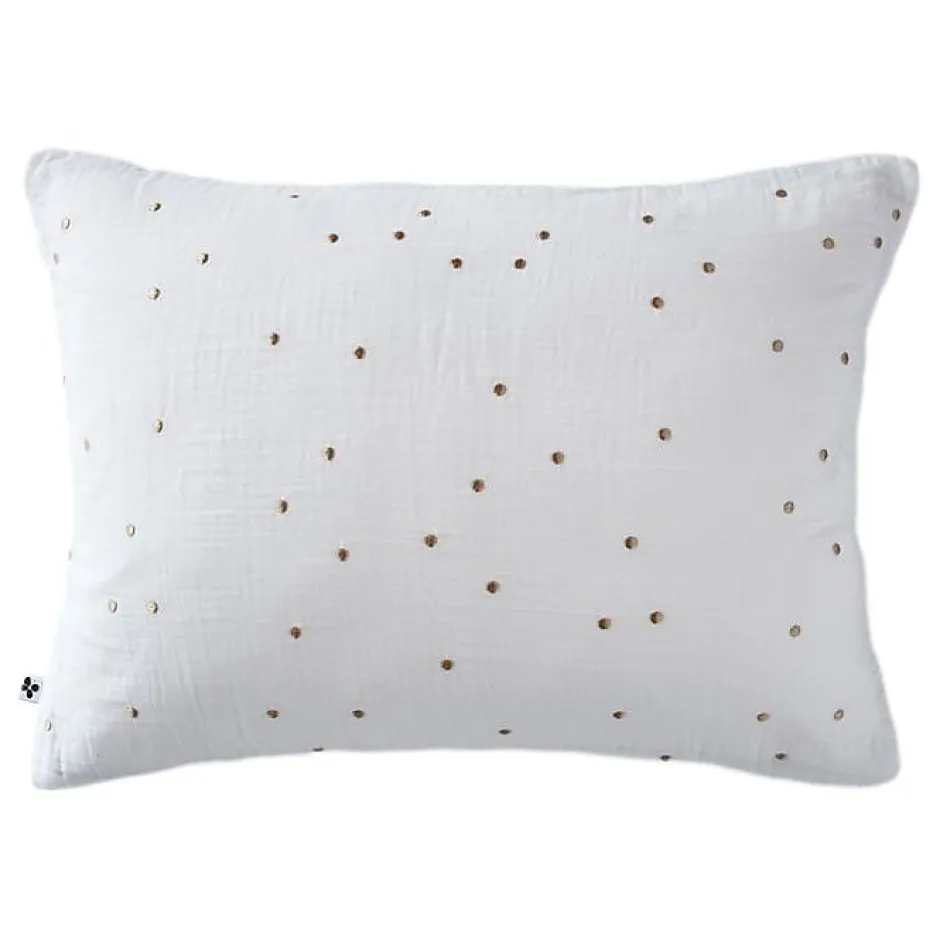 L'Effet Papillon Taie d'oreiller Pois Doré Déco "Gaïa Chic" 60 x 60 cm & 50 x 70 cm "Gaze de Coton" - Gaïa Chic Chantilly - 50 x 70 cm