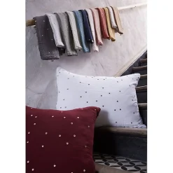 L'Effet Papillon Taie d'oreiller Pois Doré Déco "Gaïa Chic" 60 x 60 cm & 50 x 70 cm "Gaze de Coton" - Gaïa Chic Chantilly - 60 x 60 cm Discount
