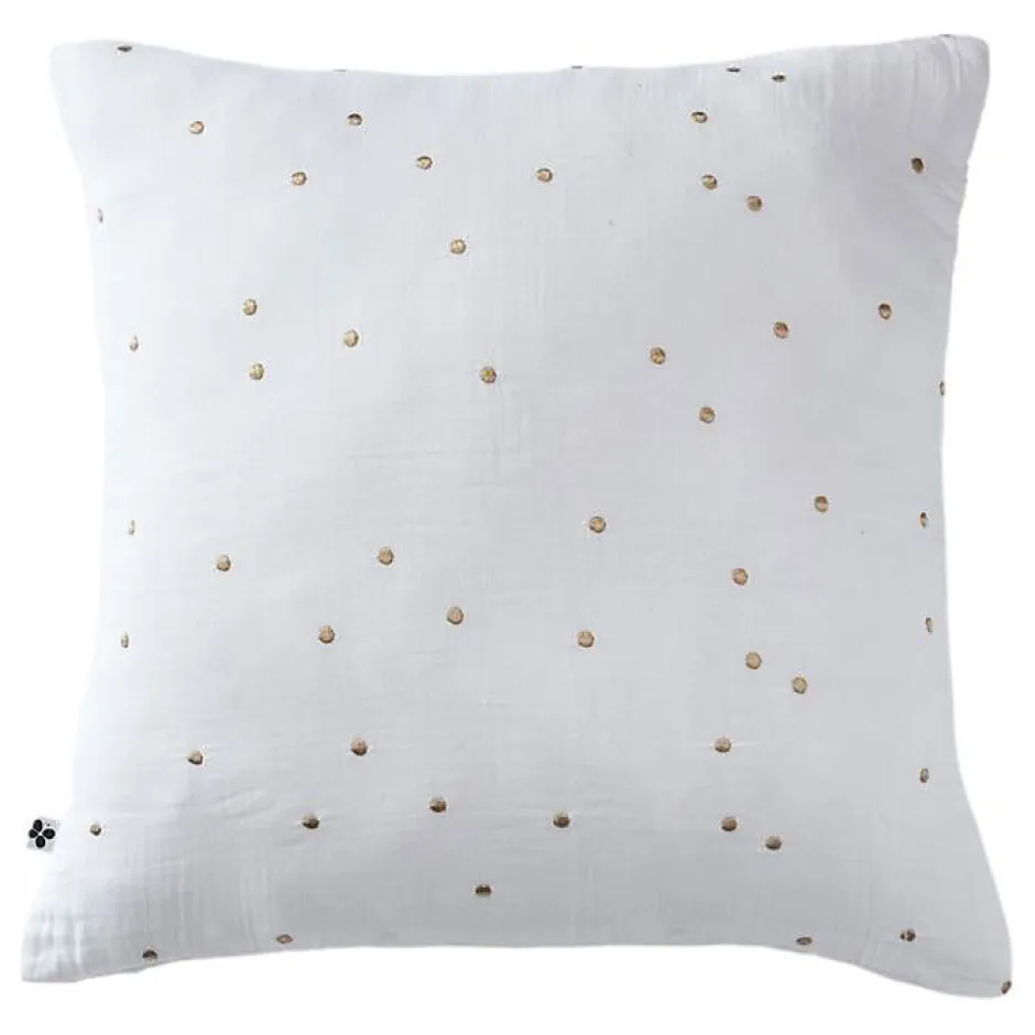 L'Effet Papillon Taie d'oreiller Pois Doré Déco "Gaïa Chic" 60 x 60 cm & 50 x 70 cm "Gaze de Coton" - Gaïa Chic Chantilly - 60 x 60 cm Discount