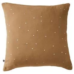 L'Effet Papillon Taie d'oreiller Pois Doré Déco "Gaïa Chic" 60 x 60 cm & 50 x 70 cm "Gaze de Coton" - Gaïa Chic Camel - 60 x 60 cm