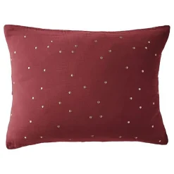 L'Effet Papillon Taie d'oreiller Pois Doré Déco "Gaïa Chic" 60 x 60 cm & 50 x 70 cm "Gaze de Coton" - Gaïa Chic Lie de vin - 50 x 70 cm