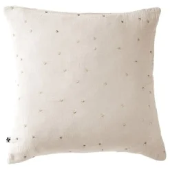 L'Effet Papillon Taie d'oreiller Pois Doré Déco "Gaïa Chic" 60 x 60 cm & 50 x 70 cm "Gaze de Coton" - Gaïa Chic Pampa - 60 x 60 cm