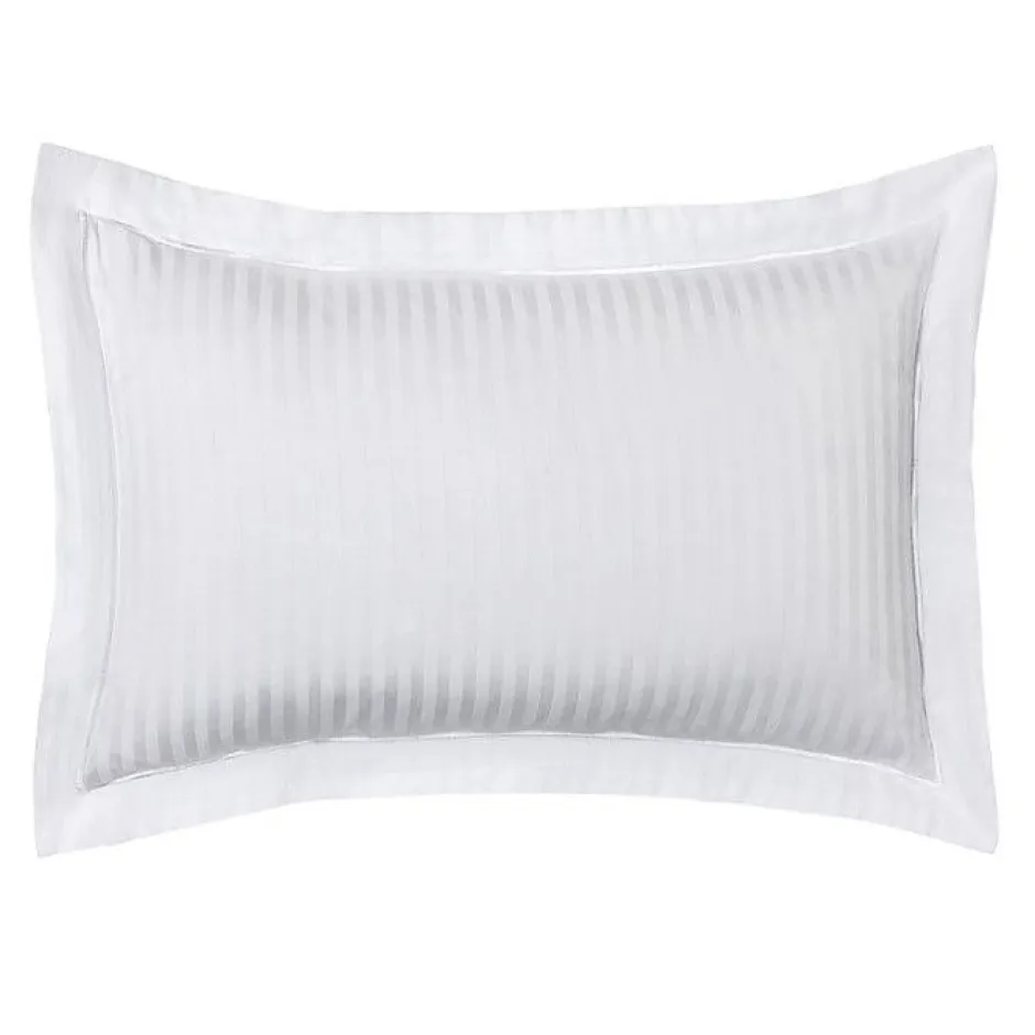 Coton Pur Taie d'oreiller "Prestige" 100% Satin de coton Peigné avec fines rayures / 120 fils /cm² - - Taie d'oreiller 50 x 70 cm Online