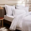 Coton Pur Taie d'oreiller "Prestige" 100% Satin de coton Peigné avec fines rayures / 120 fils /cm² - - Taie d'oreiller 65 x 65 cm
