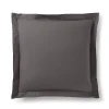 Coton Pur Taie d'oreiller "Prémium" toutes dimensions - Prémium Ardoise - 63 x 63 cm volant plat piqué