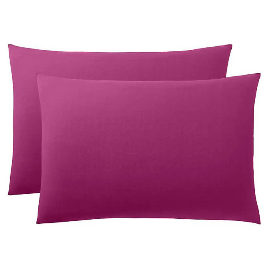 Coton Pur Taie d'oreiller "Prémium" toutes dimensions - Prémium Magenta - 50 x 70 cm Sale
