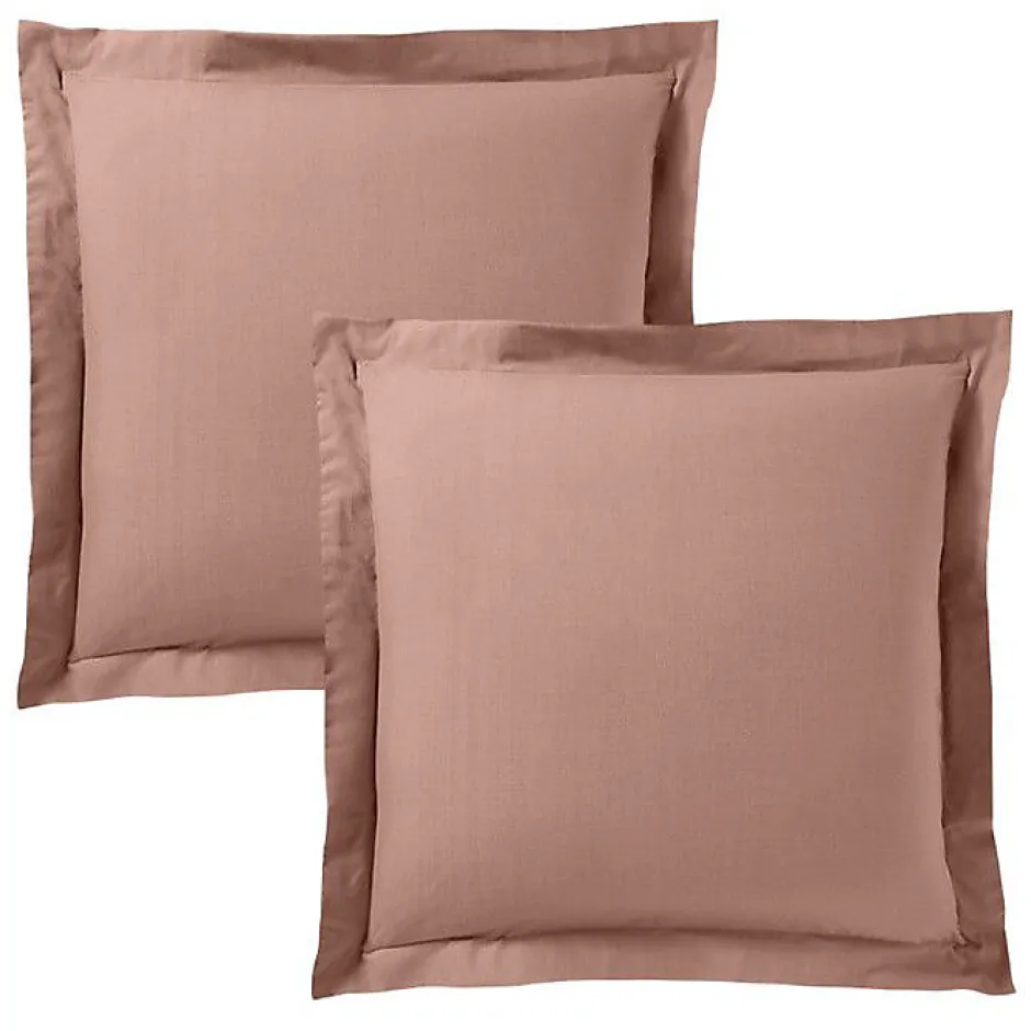 Coton Pur Taie d'oreiller "Prémium" toutes dimensions - Prémium Vieux Rose - 63 x 63 cm volant plat piqué