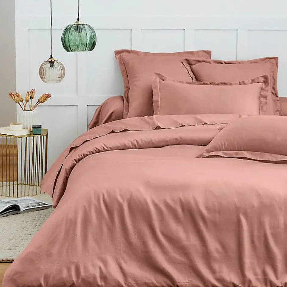 Coton Pur Taie d'oreiller "Prémium" toutes dimensions - Prémium Vieux Rose - 63 x 63 cm volant plat piqué