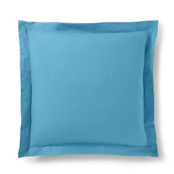 Coton Pur Taie d'oreiller "Prémium" toutes dimensions - Prémium Cyan - 63 x 63 cm volant plat piqué