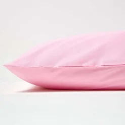 Homescapes Taie d'oreiller rose 100% coton égyptien 200 fils, 50x75 cm - Discount