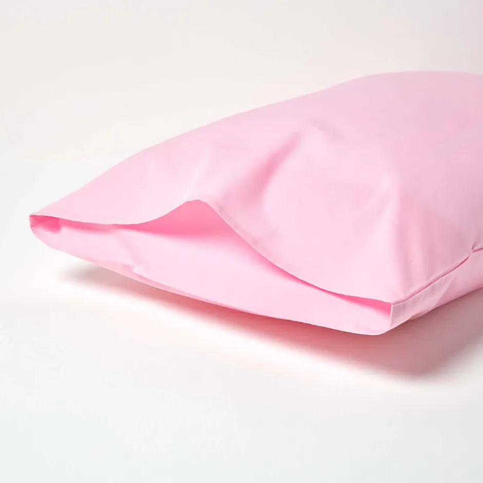 Homescapes Taie d'oreiller rose 100% coton égyptien 200 fils, 50x75 cm - Discount