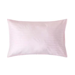 Homescapes Taie d'oreiller rose satin rayé en coton égyptien 330 fils, 50x75 cm -