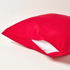 Homescapes Taie d'oreiller rouge 100% coton égyptien 200 fils, 60x60 cm - Hot