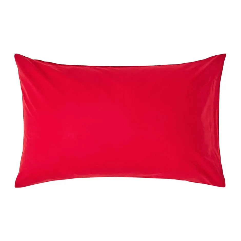 Homescapes Taie d'oreiller rouge 100% coton égyptien 200 fils, 50x75 cm - New
