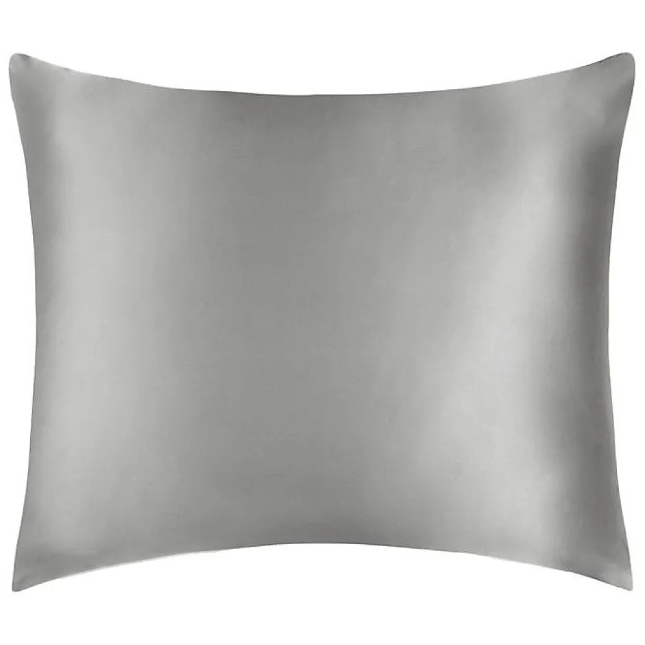 Coton Pur Taie d'oreiller "Silk" Soie de mûrier - Silk Silver - 65 x 65 cm
