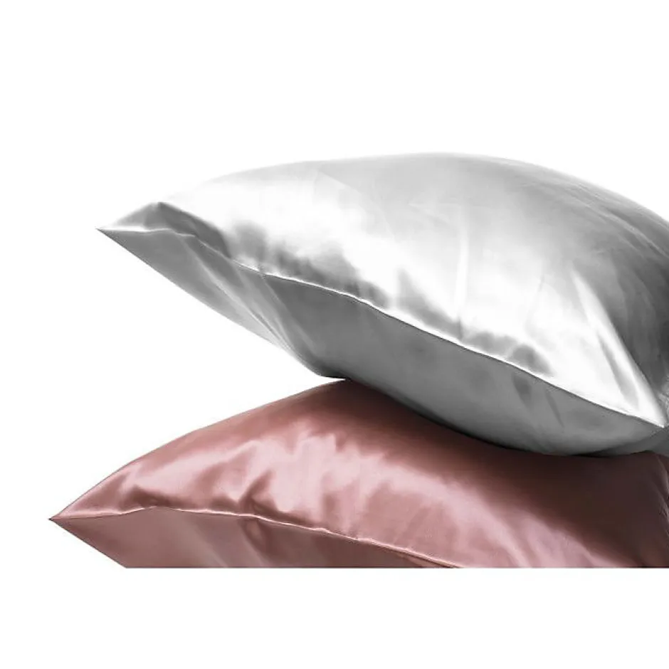 Coton Pur Taie d'oreiller "Silk" Soie de mûrier - Silk Silver - 65 x 65 cm