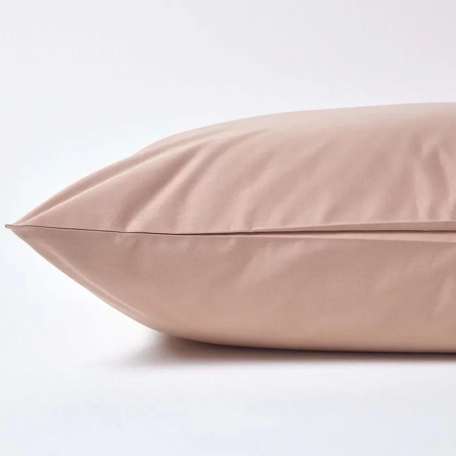 Homescapes Taie d'oreiller taupe en satin de coton égyptien 1000 fils, 50x75 cm - Clearance