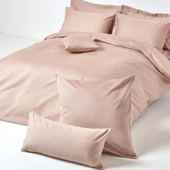 Homescapes Taie d'oreiller taupe en satin de coton égyptien 1000 fils, 40x40 cm -
