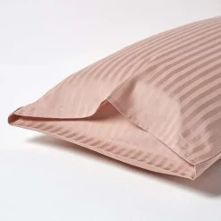 Homescapes Taie d'oreiller taupe satin rayé en coton égyptien 330 fils, 50x75 cm - Hot