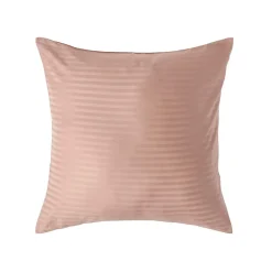 Homescapes Taie d'oreiller taupe satin rayé en coton égyptien 330 fils, 60x60 cm -