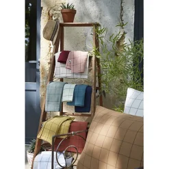 L'Effet Papillon Taie d'oreiller Tissé-teint grands carreaux Déco "Gaïa Match" 60 x 60 cm & 50 x 70 cm "Gaze de Coton" - Gaïa Match Granit - 60 x 6 Discount