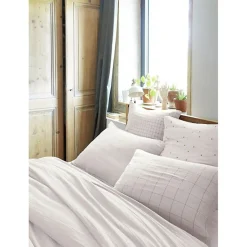 L'Effet Papillon Taie d'oreiller Tissé-teint grands carreaux Déco "Gaïa Match" 60 x 60 cm & 50 x 70 cm "Gaze de Coton" - Gaïa Match Chantilly - 50 Discount