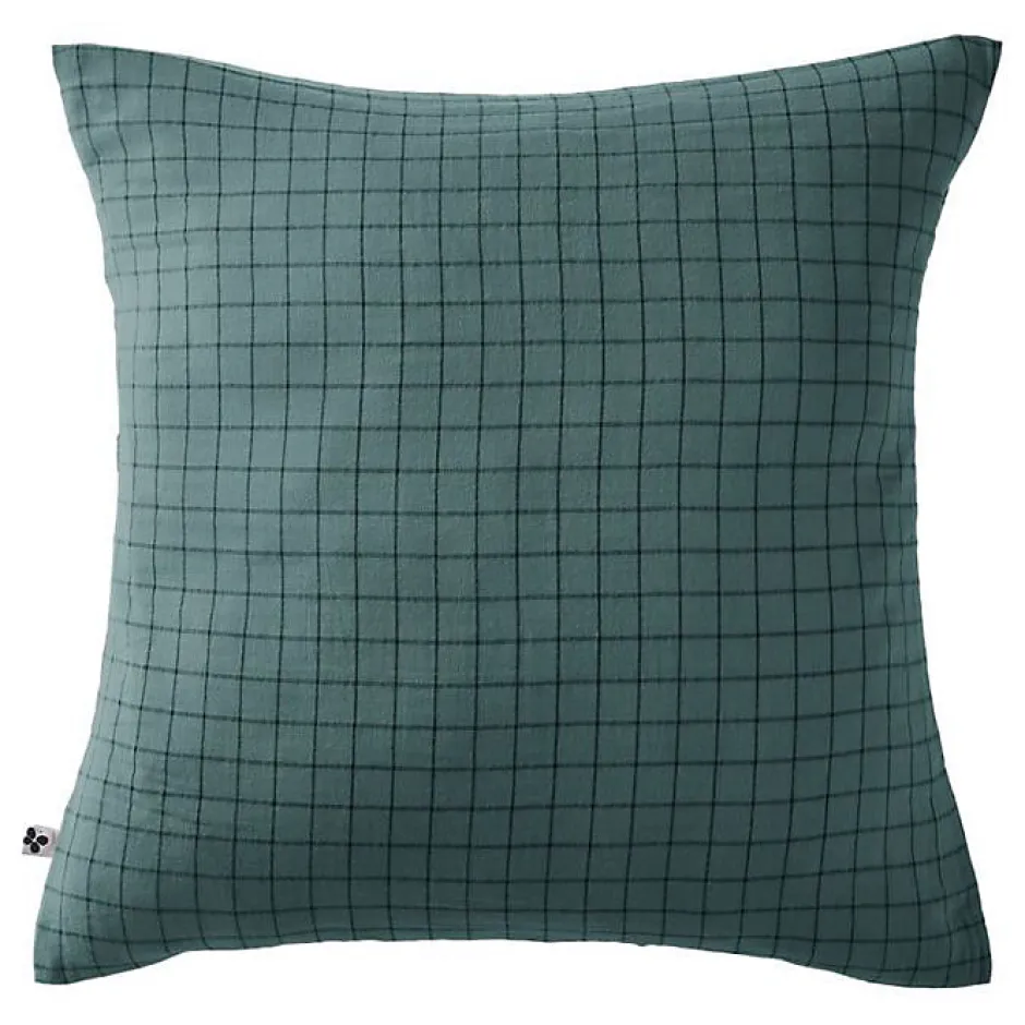 L'Effet Papillon Taie d'oreiller Tissé-teint petits carreaux Déco "Gaïa Mix" 60 x 60 cm & 50 x 70 cm "Gaze de Coton" - Gaïa Mix Canard - 60 x 60 cm Hot