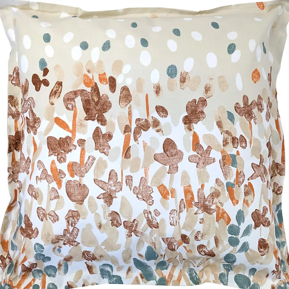 Linnea Taie d'oreiller uni 65x65 cm en coton ÉVASION pêche écru