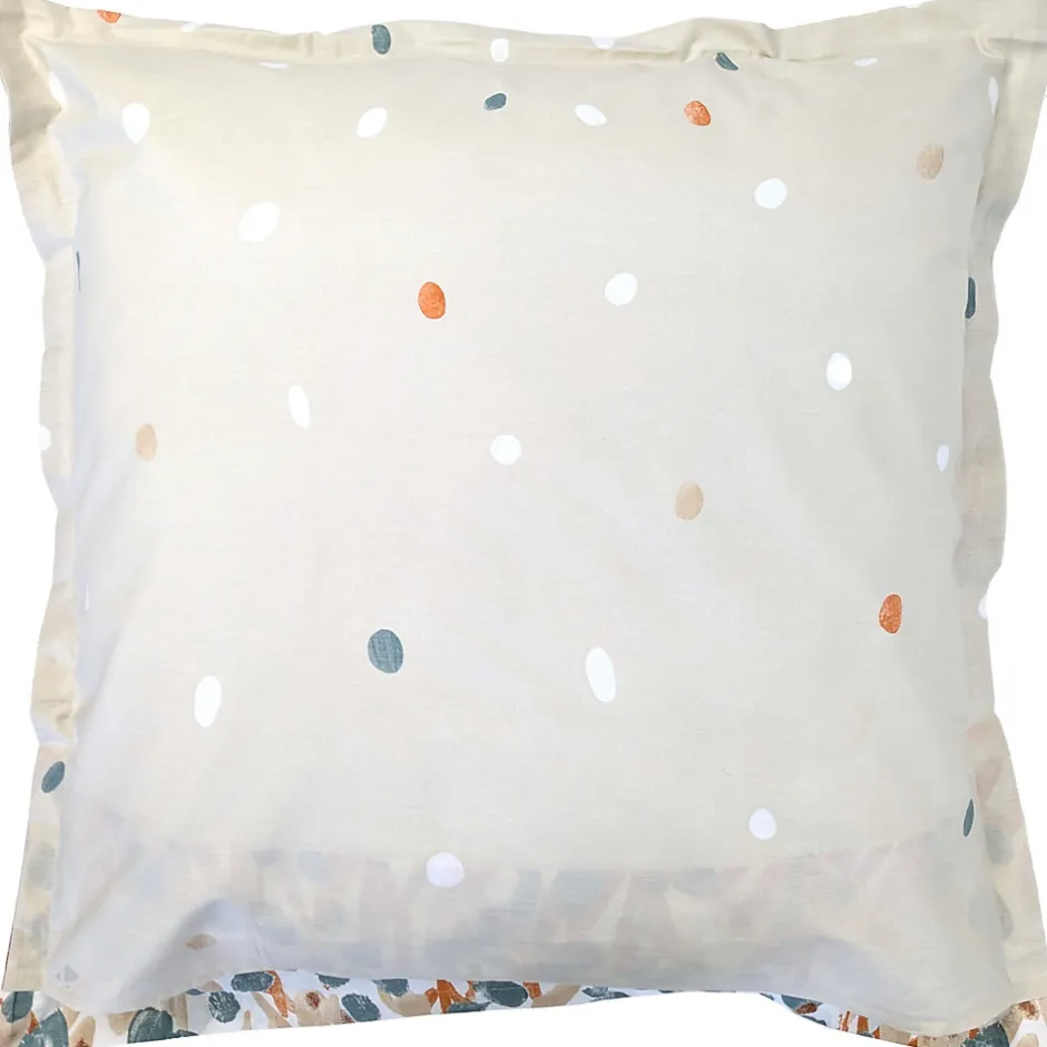 Linnea Taie d'oreiller uni 65x65 cm en coton ÉVASION pêche écru